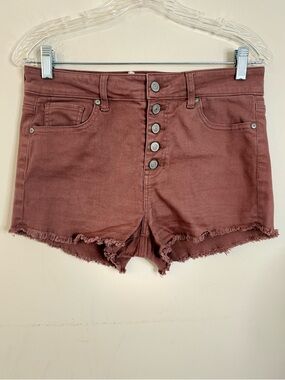 Altar’d State rose brown denim jean cutoff shorts distressed SZ 29/9